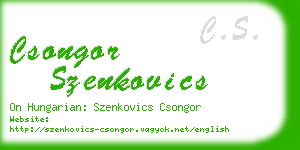 csongor szenkovics business card